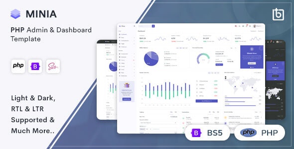 Minia - PHP Admin Dashboard Template