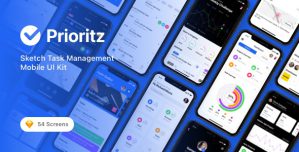 Prioritz – Sketch Task Management Mobile UI Kit