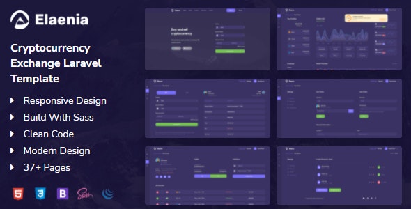Elaenia - Cryptocurrency Exchange Dashboard Laravel Template