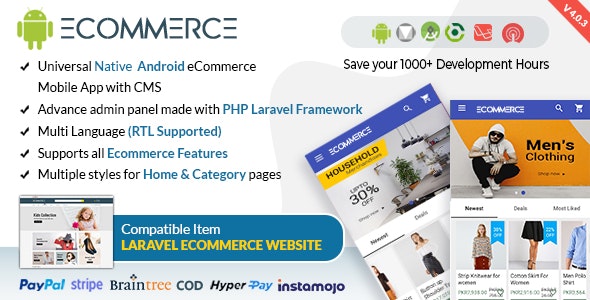 Android Ecommerce - Universal Android Ecommerce / Store Full Mobile App with Laravel CMS