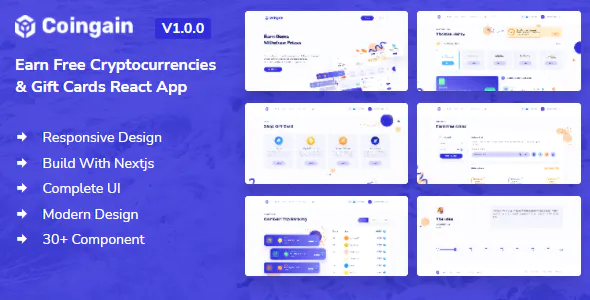 CoinGain - Earn Free CS:GO Skins, Cryptocurrencies & Gift Cards React App