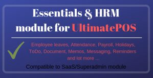 Essentials  HRM (Human resource management) Module for UltimatePOS (With SaaS compatible)