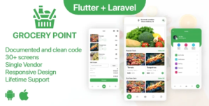 Grocery Point – Online Grocery Shop App in Flutter + PHP Laravel Admin panel