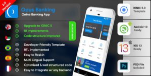 Online Banking Android App + online banking iOS App Template | Opus Banking (HTML+CSS files IONIC 5)