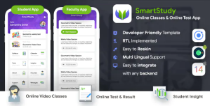 Online Classes  Online Test Android + iOS App Template| 2 Apps Student + Teacher | IONIC 6