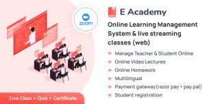 E- Academy – Online Learning Management System  live streaming classes (web)