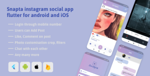 Snapta instagram clone app flutter android and iOS