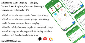 Whatsapp Auto Replay – Single, Group Auto Replay| Onesignal | Admob | FB | IN App