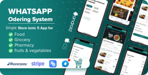 Whatsapp Ordering – Single Store ionic 5 App for Food, Grocery, Pharmacy, fruits & vegetables orders