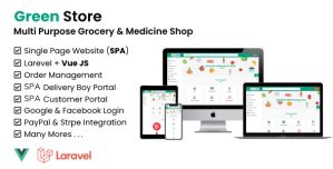 Green Store – Laravel  VUE Single Page Grocery Shop