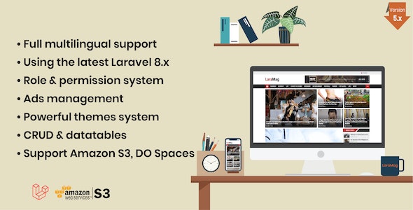 LaraMag - Laravel News Magazine Multilingual System