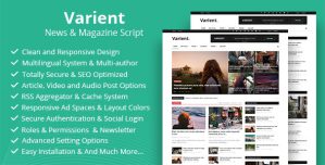 Varient – News  Magazine Script + Demo Content