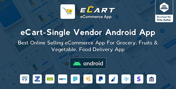 eCart - Grocery, Food Delivery, Fruits Vegetable store, Full Android Ecommerce App 5.0.2