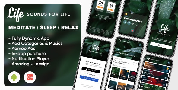 Life: Sleep Sounds - Meditation Sounds - Relax Music App - (Android/Laravel)