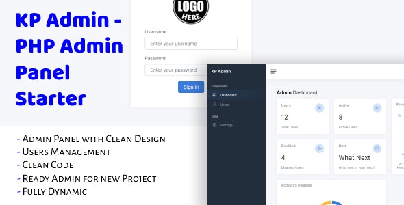 KP Admin - PHP Admin Panel Starter 3.0