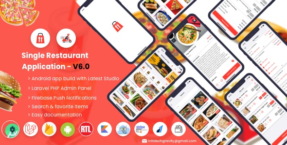 Single Restaurant - iOS User & Delivery Boy Apps With Laravel Admin Panel