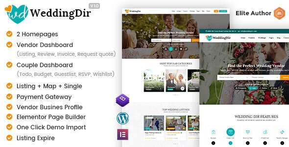 WeddingDir - Directory Listing WordPress Theme for Vendor / Supplier