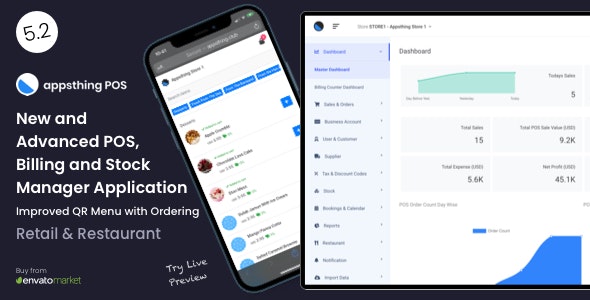 Appsthing POS - Multi Store Retail Restaurant Point of Sale, Billing Stock Manager Application