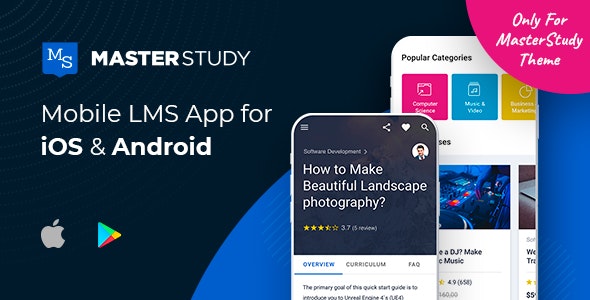 MasterStudy LMS Mobile App - Flutter v.3 iOS Android