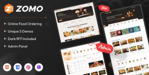 Zomo – Online Organic Food Delivery Bootstrap Template + Admin Template