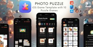 Photo Puzzle – iOS Game Template with 10 Puzzle Games | SwiftUI | IAP | Freemium Ready
