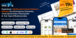 Hyperlocal – Multivendor eCommerce, Grocery, Food, Pharmacy Flutter Delivery app – Admin  Website