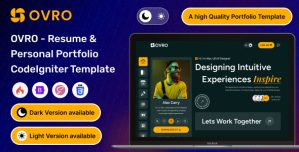 Ovro – Resume  Personal Portfolio CodeIgniter Template