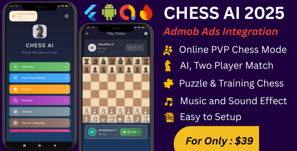 Chess AI 2026 – Multiplayer｜Solo AI Mode｜30K+ Puzzles｜Training｜Music｜24+Board Themes |37+ Piece Them