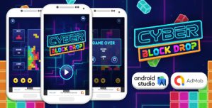 Cyber Block Drop – Puzzle Game Android Studio Project with AdMob Ads + Ready to Publish