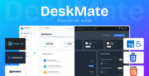 DeskMate – SaaS CRM, HR, Projects  Chat Management React Dashboard Template