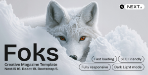Foks – Lightweight Magazine Blog NextJS template