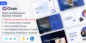 Ovan – React Js Multipurpose Business  Corporate Template (Javascript + Typescript)