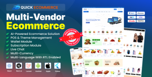 Quick eCommerce – React Multi-Vendor for Food, Grocery, Pharmacy  Pet with Customer App  Website