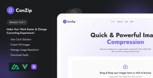 ConZip – Nuxt Js Fast and Easy JPG, PNG, WebP, JPEG Image Compression  Conversion
