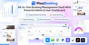PixaBooking – Booking Management SaaS System Platform with Admin  User Dashboard